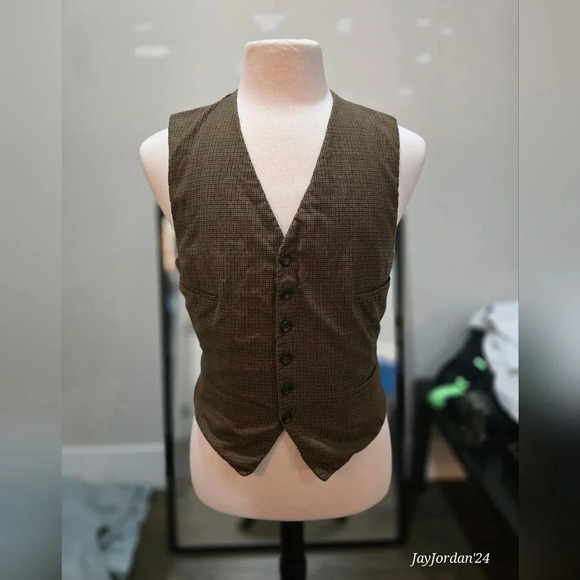 Vintage 1960s Brown Vest with ACWA Tag in Pocket - Picture 1 of 5